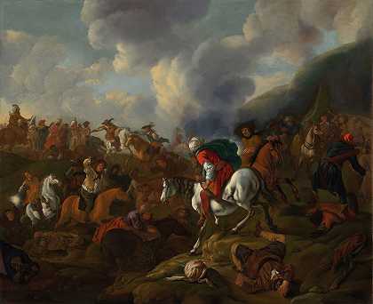 雅克·穆勒的《土耳其军队与奥地利皇帝军队的骑兵相遇》
