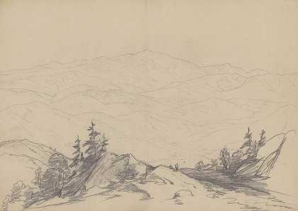 约翰·威廉·卡西利尔的《山地风景》