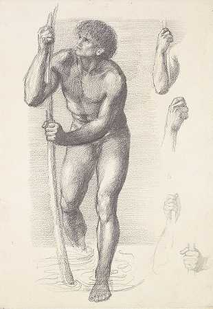 “男性裸体——爱德华·科利·伯恩·琼斯爵士的圣克里斯托弗研究”