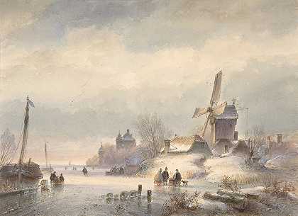 Lodewijk Johannes Kleijn的《冰河冬季风景》