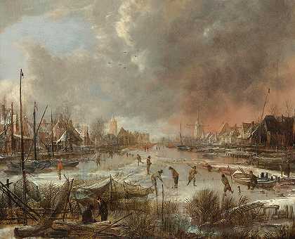 阿尔特·范德内尔（Aert van der Neer）的《冰河上运动员的冬季风景》