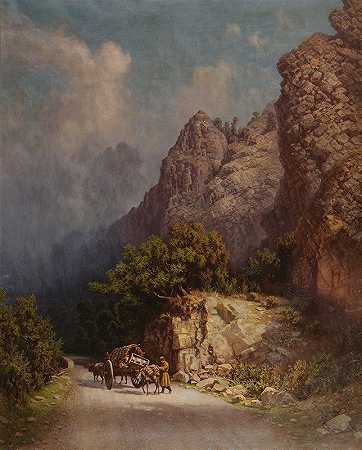 伊利亚·尼古拉耶维奇·赞科夫斯基的《山上的牛车》