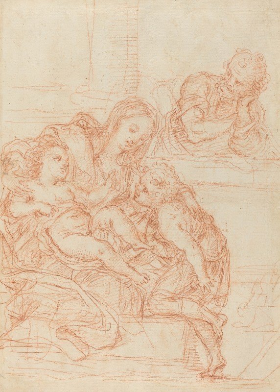 17世纪意大利《圣母与圣徒约翰和约瑟夫的孩子》