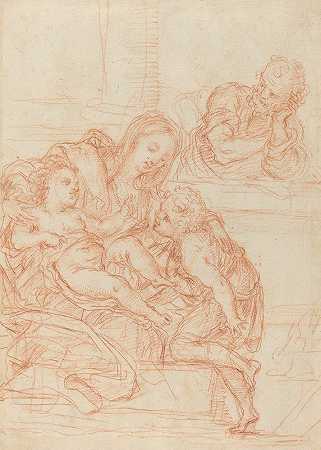 17世纪意大利《圣母与圣徒约翰和约瑟夫的孩子》