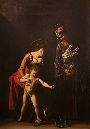卡拉瓦乔的《圣母与圣安妮的孩子》