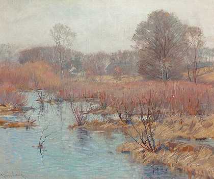 亚历山大·西奥博尔德·范·莱尔的《春天的湿地》