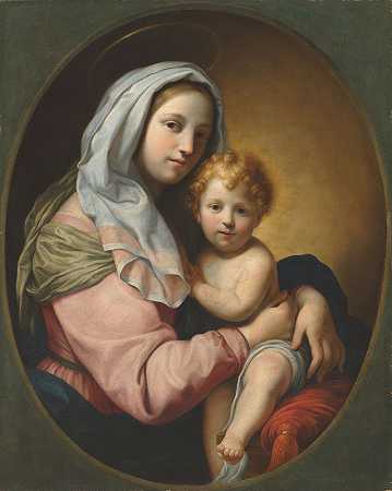 《圣母与孩子》作者：Onorio Marinari