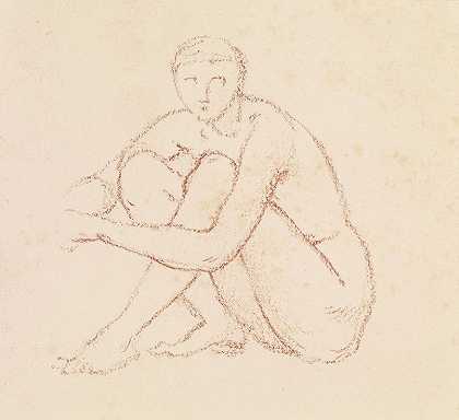 “女性裸体——爱德华·科利·伯恩·琼斯爵士的坐姿研究”