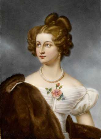 弗兰兹·泽弗·塔尔迈尔的《阿玛莉·冯·克鲁德纳的瓷质肖像匾》