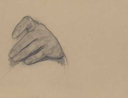 “研究瓦迪斯瓦夫·贾吉奥的左手，为Józef Simmler的《贾德维加女王的誓言》作画