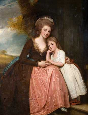 乔治·罗姆尼的《布拉克布里奇夫人和她的女儿玛丽的肖像》
