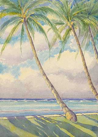 约翰·爱尔兰·豪·唐斯的《檀香山椰子棕榈》