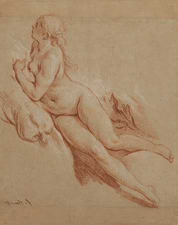François Boucher的《躺着的裸体研究》