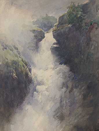 亨利·约瑟夫·哈皮涅斯的《山中瀑布》