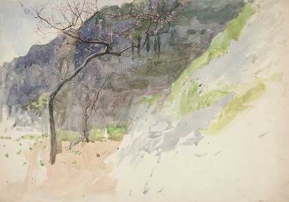 埃德温·奥斯汀·艾比（Edwin Austin Abbey）的《树木萌芽的山地风景》