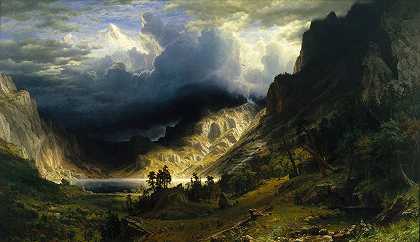 阿尔伯特·比尔斯塔特的《落基山脉的风暴，罗莎莉山》