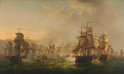 马丁努斯·肖曼（Martinus Schouman）的《荷兰船队前往布洛涅途中荷兰和英国船队的冲突》（1804年）