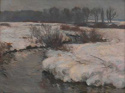 汉斯·冯·哈耶克的《冬季巴赫》（风景）