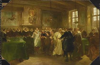 “1614年，莫里斯王子接待了查尔斯·罗丘森的俄罗斯代表团