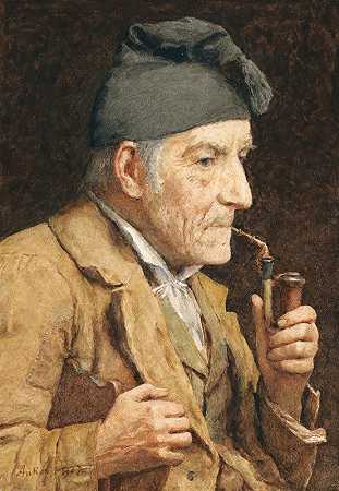 阿尔伯特·安克的《老人抽烟斗》