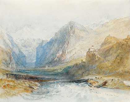 约瑟夫·马洛德·威廉·透纳（Joseph Mallord William Turner）的《多姆勒施格山谷，向北眺望罗滕布伦峡谷》