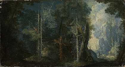 彼得·史蒂文斯的《带隐士的林地风景》