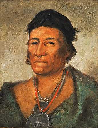 乔治·卡特林（George Catlin）的《Ko-Mán-I-Kin，巨浪，一位杰出的老酋长》