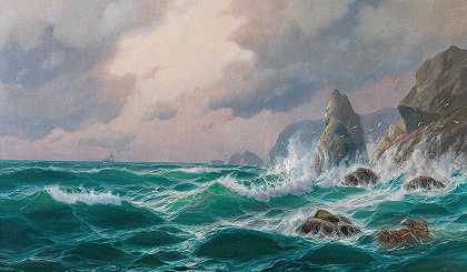 马克斯·詹森的《落基海岸前的风暴海》
