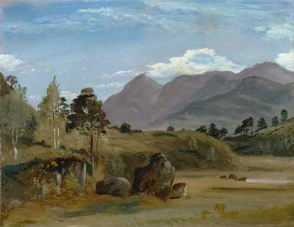 Lionel Constable的《山区风景，可能在湖区》