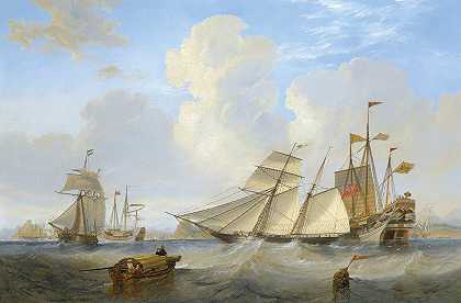 詹姆斯·威尔逊·卡迈克尔（James Wilson Carmichael）的一艘英国鸦片纵帆船和其他驶离香港的船只