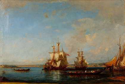 《博斯普鲁斯海峡的凯克和帆船》（菲利克斯·泽姆）