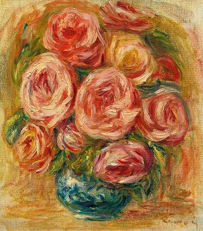 皮埃尔·奥古斯特·雷诺阿的《玫瑰花瓶》