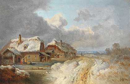 Heinrich Bürkel的《冬天的弗斯滕里德之家》