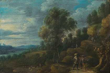 卢卡斯·范·乌登的《小路上有人物的森林风景》