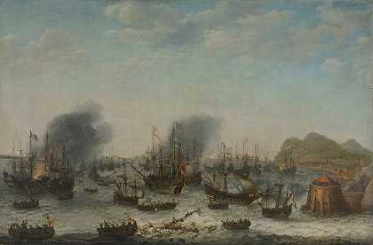 “直布罗陀附近的海战，1607年4月25日（雅各布·范·海姆斯克海军上将指挥的舰队在直布罗陀近海战胜西班牙人）