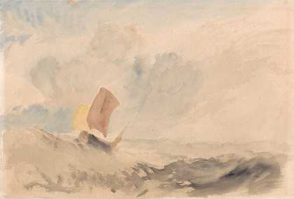 约瑟夫·马洛德·威廉·透纳（Joseph Mallord William Turner）的《一片大海，一片波涛汹涌的大海与渔船》