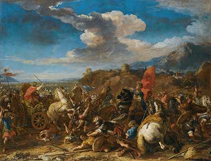 “伊苏斯战役亚历山大大帝的军队在雅克·考图瓦的带领下击败了大流士和波斯人