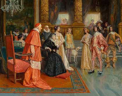 安东尼奥·佐皮的《奥兰治的威廉二世与皇家公主玛丽·斯图尔特与玛丽·德·美第奇的会面》