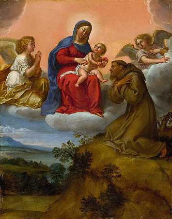 《圣方济各崇拜的圣母和圣子》弗朗西斯科·阿尔巴尼著