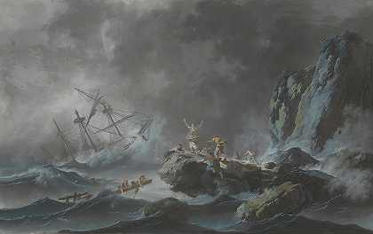 让-巴蒂斯特·皮勒姆的《风暴中的沉船》