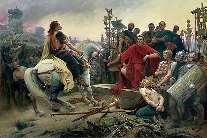 莱昂内尔·罗伊尔（Lionel Royer）笔下的维辛格托里克斯（Vercingetorix）向朱利叶斯·凯撒（Julius Caesar）的脚下扔下双臂