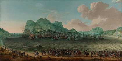 “由雅各布·范·海姆斯克海军上将指挥的舰队在直布罗陀附近战胜西班牙人，1607年4月25日，亚当·威拉尔茨