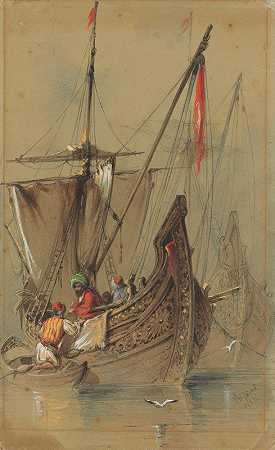 Amadeo Preziosi的《土耳其Gemi船》