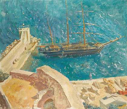 亚历山大·叶夫根尼耶维奇·雅科夫列夫的《卡尔维港口之景》