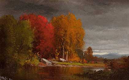 Junius Ralston Sloan的《哈德逊河秋季风景》