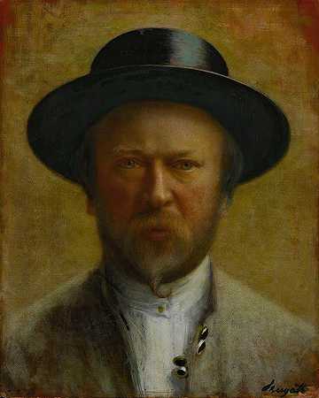 Carlo Bugatti传统上认为是自画像的《一个人的肖像》
