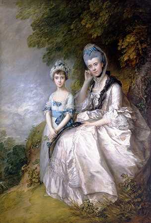 《苏塞克斯伯爵夫人海丝特和她的女儿芭芭拉·耶弗顿夫人》托马斯·盖恩斯伯勒著