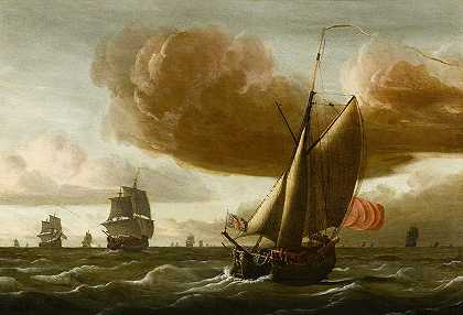 Ludolf Bakhuysen的《海上船只》