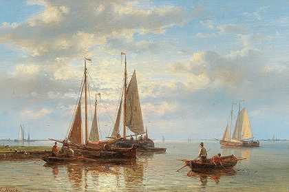 亚伯拉罕·胡尔克的《风浪中的帆船》
