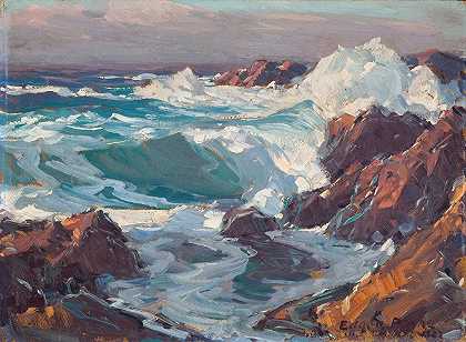 埃德加·阿尔温·佩恩（Edgar Alwin Payne）的《加州海景》（California Sea Scape）